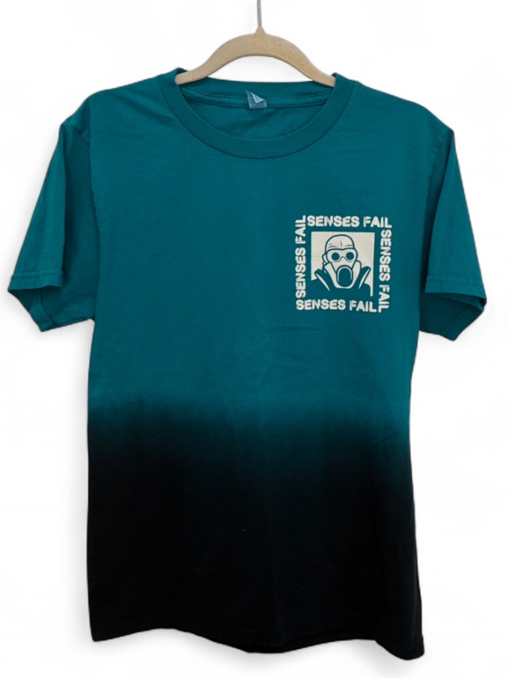 Sense Fail Blue Dip-Dye Ombre Graphic Short Sleeve Band Tour Tee